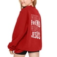 thumbnail image 1 of LIIPEE Girls Boys Hoodies Fall Winter Letter Printed Long Sleeve Round Neck Pullover Hoodless Sweatshirt Classic School Sweatshirts,Red,13-14 Years, 1 of 6