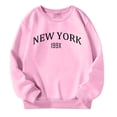thumbnail image 1 of LIIPEE Girls Boys Hoodies Fall Winter Letter Printed Long Sleeve Round Neck Pullover Hoodless Sweatshirt Kids Stylish Outdoor Sweatshirt,Pink,7-8 Years, 1 of 8