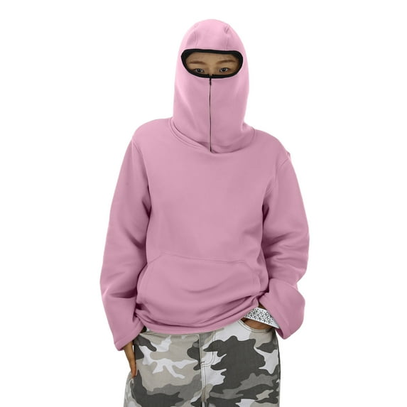 LIIPEE Girls Boys Hoodies Solid Color Long Sleeve Hooded Pullover Top With Pocket Girl Leisure Holiday School Party Sweatshirts,Pink,170