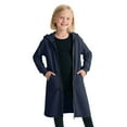 thumbnail image 1 of LIIPEE Girls Boys Hoodies Solid Color Long Sleeve Hooded Zip Up Jacket Top With Pockets Girl Leisure Climbing Hiking Camping Cycling Sweatshirts,Navy,150, 1 of 5