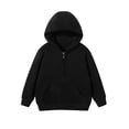 thumbnail image 1 of LIIPEE Girls Boys Jacket Solid Color Long Sleeve Hooded Zip Up Thickened Jackets With Pockets Girl Comfortable Weekend Coat,Black,10-12 Years, 1 of 9