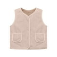 thumbnail image 1 of LIIPEE Girls Boys Jackets Windproof Warm Solid Color Sleeveless V Neck Padded Vest Coat With Pockets Girl Breathable Casual Daily Party Photoshoot Jackets,White,6-7 Years, 1 of 8