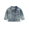 thumbnail image 1 of LIIPEE Girls Boys Jean Jacket Retro Long Sleeve Turndown Collar Button Denim Jackets Handsome School Coat,Blue,2-3 Years, 1 of 9