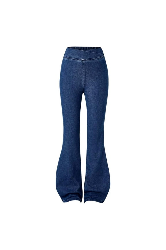 Girls Boys Jeans Pants Stretch High Waist Slim Fit Flare Denim Pants Trousers Boys Classic Hiking Pants,Blue,8-9 Years