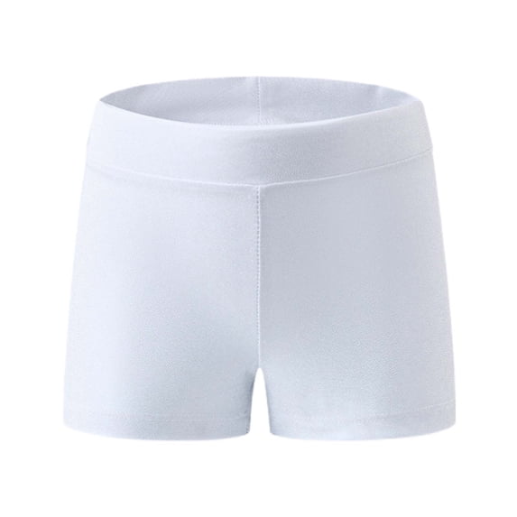 LIIPEE Girls Boys Leggings Shorts Summer Comfortable Solid Color Stretchy Elastic Waist Casual Play Dance Shorts Toddler Versatile Outdoor Wear Shorts,White,8-9 Years