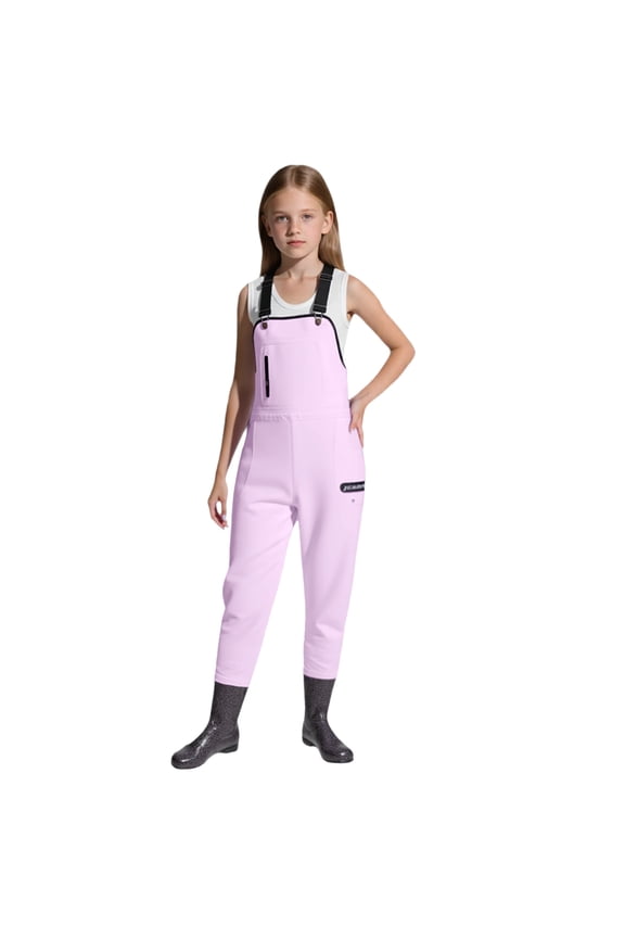 Girls Boys Onesie Adjustable Strap Waterproof Wader Jumpsuit With Pocket Toddler Comfort Vacation One-Pieces,Pink,3-3.5 Years