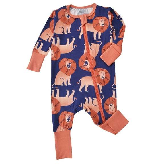 LIIPEE Girls Boys Onesie Cartoon Animal Printed Long Sleeve Round Neck Zip Up Jumpsuit Infant Stylish Photoshoot One-Pieces,Ny3,12-18M