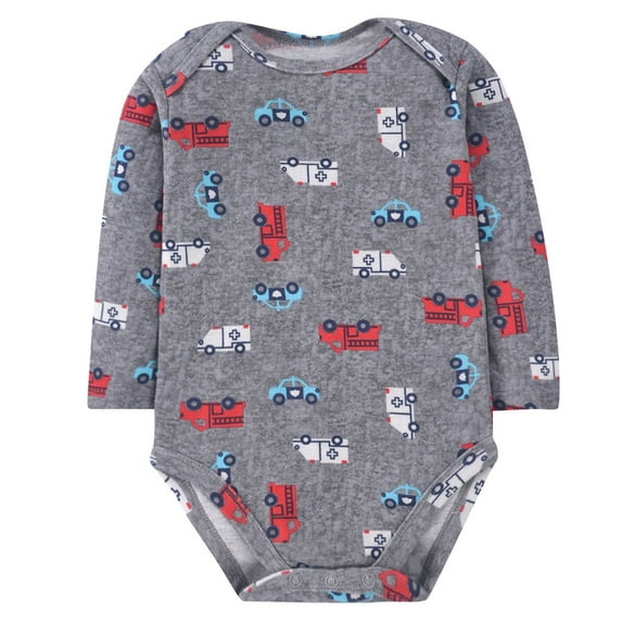 LIIPEE Girls Boys Onesie Cartoon Printed Long Sleeve Round Neck Bodysuit Versatile Party One-Pieces,Red,9-12 Months