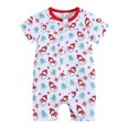 thumbnail image 1 of LIIPEE Girls Boys Onesie Christmas Cartoon Graphic Printed Short Sleeve Round Neck Zip Up Romper Girl Elegant Casual Daily Party Photoshoot One-Pieces,A,90, 1 of 5