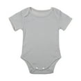 thumbnail image 1 of LIIPEE Girls Boys Onesie Short Sleeve Round Neck Bodysuit Leisure Homewear One-Pieces,Grey,0-3 Months, 1 of 6