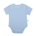thumbnail image 1 of LIIPEE Girls Boys Onesie Short Sleeve Round Neck Bodysuit Casual Vacation One-Pieces,Sky Blue,12-18 Months, 1 of 7