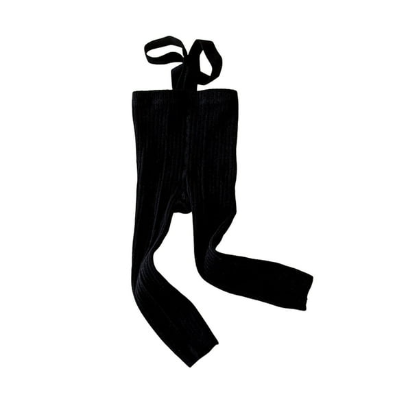 LIIPEE Girls Boys Pants Solid Color Leggings Suspenders Pants Casual Daily Trousers,Black,3-5 Years