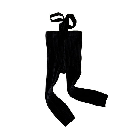 LIIPEE Girls Boys Pants Solid Color Leggings Suspenders Pants Casual Daily Trousers,Black,3-5 Years