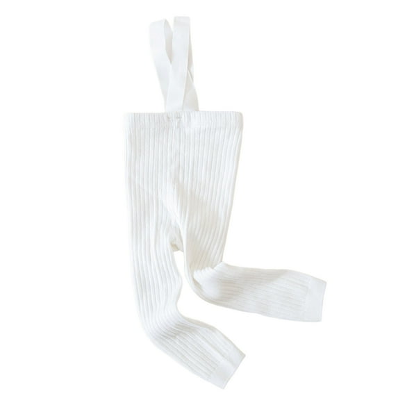 LIIPEE Girls Boys Pants Solid Color Leggings Suspenders Pants Trendy School Trousers,White,0-1 Years
