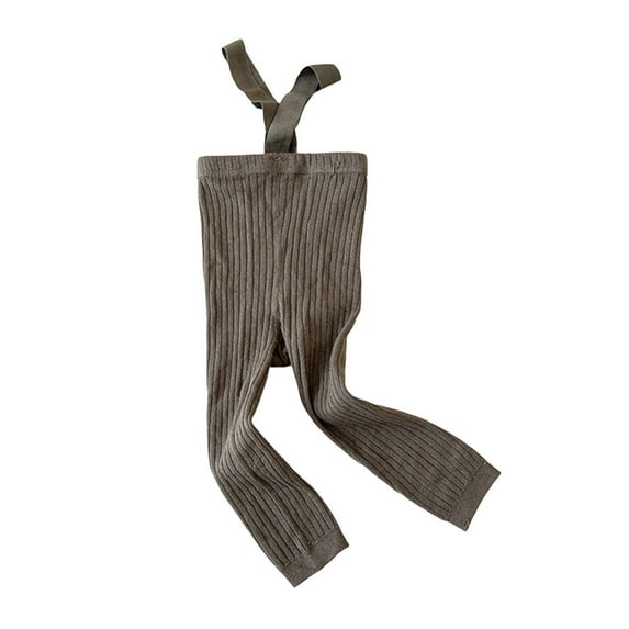 LIIPEE Girls Boys Pants Solid Color Leggings Suspenders Pants Kids Stylish Party Trousers,Grey,5-8 Years