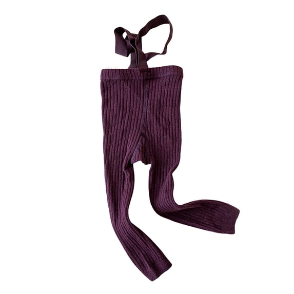 LIIPEE Girls Boys Pants Solid Color Leggings Suspenders Pants Comfort Travel Trousers,Purple,0-1 Years