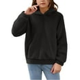 thumbnail image 1 of LIIPEE Girls Boys Plush Hoodies Solid Color Long Sleeve Hooded Fuzzy Pullover Tops With Pocket Toddler Stylish Holiday School Party Sweatshirts,Black,4-5 Years, 1 of 7