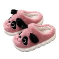 thumbnail image 1 of LIIPEE Girls Boys Plush Slippers Warm Cartoon Animal Closed Toe Non- Soft Sole On Fuzzy House Shoes Comfort Shopping Plush Slipper,Watermelon Red,3-4 Years, 1 of 9