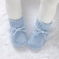 thumbnail image 1 of LIIPEE Girls Boys Prewalker Sandals Solid Color Knit Bowknot Closed Toe Non- Soft Sole Prewalker First Walking Child Stylish Party Prewalker Sandal,Light Blue,9-12 Months, 1 of 6