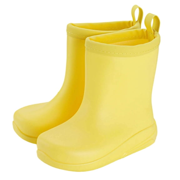 LIIPEE Girls Boys Rain Boots Color Block Lightweight Closed Toe Non- Waterproof Rain Shoes Girls Breathable Holiday School Party Boot,Yellow,2.5-3 Years