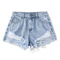 thumbnail image 1 of LIIPEE Girls Boys Ripped Jeans Shorts Summer Fashion Casual Button Down Denim Shorts With Pockets Baby Versatile Party Shorts,Light Blue,13-14 Years, 1 of 7