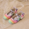 thumbnail image 1 of LIIPEE Girls Boys Sandals Rainbow Bowknot Open Toe Non- Soft Sole High Heeled Shoes Girl Trendy Birthday Sandal,Light Gray,3.5-4 Years, 1 of 5