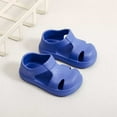 thumbnail image 1 of LIIPEE Girls Boys Sandals Solid Color Closed Toe Non- Soft Sole Prewalker First Walking Shoes Child Casual School Sandal,Blue,3.5-4 Years, 1 of 2