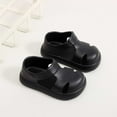 thumbnail image 1 of LIIPEE Girls Boys Sandals Solid Color Closed Toe Non- Soft Sole Prewalker First Walking Shoes Toddler Versatile Party Sandal,Black,2.5-3 Years, 1 of 3