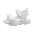 thumbnail image 1 of LIIPEE Girls Boys Sandals Summer Casual Solid Color Double Adjustable Strap Open Toe Non- Soft Sole Sports Everyday Wear Shoes Baby Leisure Indoor Outdoor Walking Beach Sandal,White,5-6 Years, 1 of 7