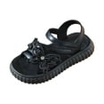 thumbnail image 1 of LIIPEE Girls Boys Sandals Summer Stylish Solid Color Open Toe Non- Butterfly Flat Shoes Girl Breathable Casual Outings Sandal,Black,2.5-3 Years, 1 of 6