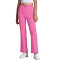 thumbnail image 1 of LIIPEE Girls Boys School Uniform Pants Solid Color Stretchy High Waisted Zipper Straight Leg Trousers With Pockets Kids Elegant Birthday Pants,Hot Pink,11-12 Years, 1 of 8