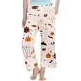 thumbnail image 1 of LIIPEE Girls Boys Sleepwear Pants Halloween Cartoon Pumpkin Ghost Graphic Printed Elastic Waist Straight Wide Leg Trousers Child Elegant Vacation Pants,Pink,7-8 Years, 1 of 4