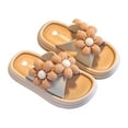 thumbnail image 1 of LIIPEE Girls Boys Slippers Summer Cute Flower Open Toe Non- Soft Sole Flip Flops On Water Shoes Child Breathable Beach Slipper,Khaki,2-3 Years, 1 of 3
