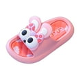 thumbnail image 1 of LIIPEE Girls Boys Slippers Summer Fashion Cartoon Open Toe Non- Soft Sole Flip Flops On Water Shoes Toddler Versatile Pool Slipper,Pink,2.5-3 Years, 1 of 9