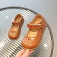 thumbnail image 1 of LIIPEE Girls Boys Sneakers Closed Toe Non- Hook And Loop Strap Flat Shoes Kids Comfort Birthday Sneaker,Brown,1-1.5 Years, 1 of 8