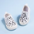 thumbnail image 1 of LIIPEE Girls Boys Sneakers Leopard Printed Closed Toe Non- Stretch On Canvas Shoes Toddler Stylish Daily Sneaker,White,2.5-3 Years, 1 of 3