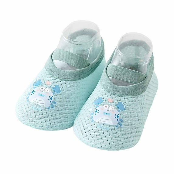 LIIPEE Girls Boys Sneakers Summer Comfortable Mesh Closed Toe Non- Soft Sole First Walking Shoes Leisure Outdoor Sneaker,Light Green,2-4 Years