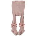 thumbnail image 1 of LIIPEE Girls Boys Sock Solid Color Bowknot Trim Tights Leggings Pantyhose Toddler Comfort School Sock,Pink,2-3 Years, 1 of 5