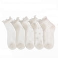 thumbnail image 1 of LIIPEE Girls Boys Sock Solid Color Ruffle Socks Lettuce Frilly Ankle Socks Child Versatile Wedding Sock,White,9-12 Years, 1 of 9