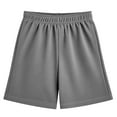thumbnail image 1 of LIIPEE Girls Boys Sports Shorts Summer Comfortable Breathable Solid Color Elastic Waist Wide Leg Shorts With Pockets Kids Stylish Daily Shorts,Grey,2-3 Years, 1 of 4