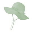 thumbnail image 1 of LIIPEE Girls Boys Sun Cap Solid Color Bowknot Bucket Wide Brim Adjustable Strap Hat Protection Caps Classic Vacation Hats,Light Green,6-12 Months, 1 of 3