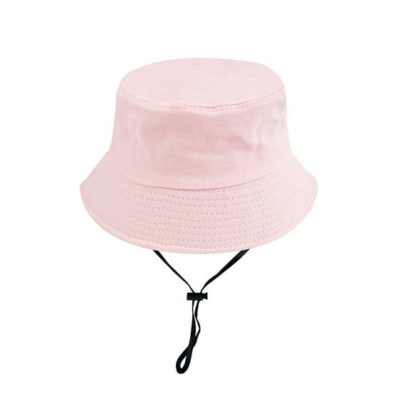 LIIPEE Girls Boys Sun Cap Spring Summer Comfort Wide Brim Adjustable Bucket Hat Sunscreen Sunshade Hat Protection Caps Baby Sweet Picnics Hats,Pink,2-6 Years
