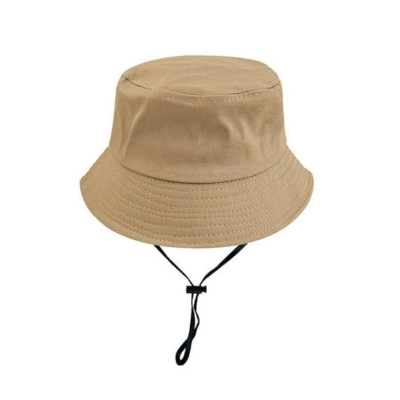 LIIPEE Girls Boys Sun Cap Spring Summer Comfort Wide Brim Adjustable Bucket Hat Sunscreen Sunshade Hat Protection Caps Kids Lovely Play Hats,Khaki,7-10 Years