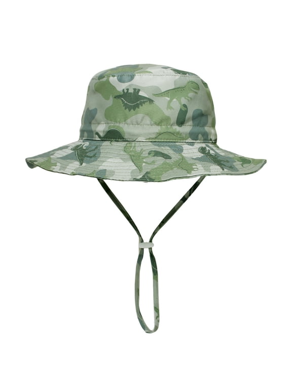 Girls Boys Sun Cap Summer Fashion Wide Brim Adjustable Strap Beach Playground Protection Bucket Hat Kids Classic Sunscreen Sunshade Hats,Army Green,S