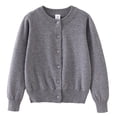thumbnail image 1 of LIIPEE Girls Boys Sweater Solid Color Long Sleeve Round Neck Button Knitted Cardigan Sweater Coat Child Versatile Birthday Wedding Weekend Sweater,Grey,11-12 Years, 1 of 5