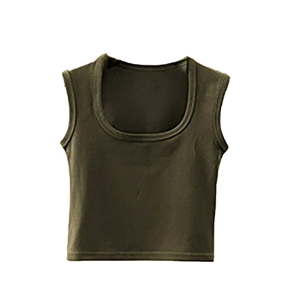 LIIPEE Girls Boys T-Shirt Solid Color Ribbed Short Sleeve Square Collar Basic Tshirt Top Girl Elegant Holiday School Party Tee Shirt,Army Green,Xl