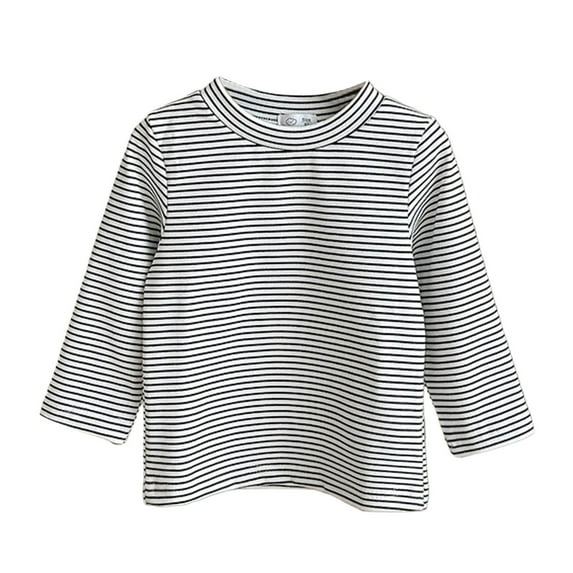 LIIPEE Girls Boys T-Shirt Warm New Long Sleeve Round Neck Striped Tshirt Tops Tops Kids Stylish Casual Daily Party Photoshoot Tee,Grey,150