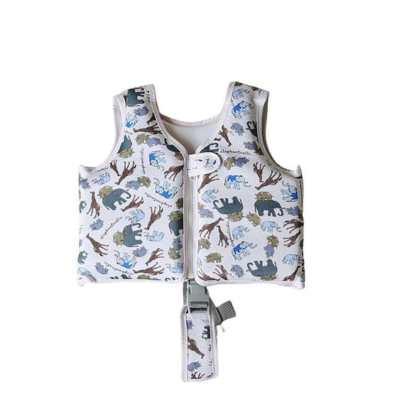 LIIPEE Girls Buoyancy Life Jacket Summer Cute Cartoon Printed Sleeveless Zipper Coast Guard Approved Life Vest Toddler Stylish Vacation Life Vest Bathing Suit,Light Gray,One Size