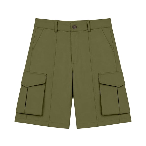 LIIPEE Girls Cargo Shorts Summer Lightweight Solid Color Comfort Waist Fashion Buttons Shorts With Pockets Kids Cute Loose Fit Daily School Wear,12-13 Years