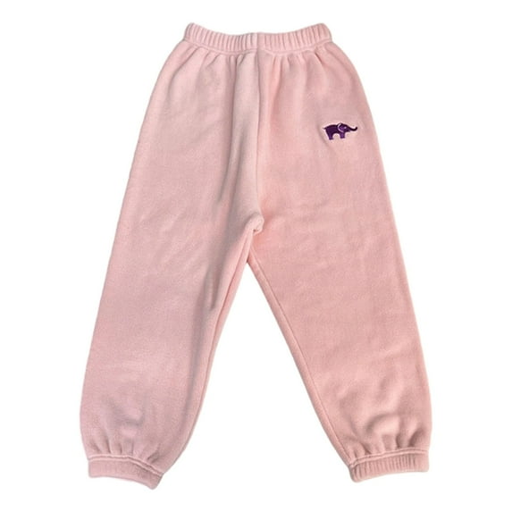 LIIPEE Girls Casual Pants Warm Cartoon Graphic Printed Elastic Waist Wide Leg Jogger Athletic Trousers Kids Versatile Climbing Hiking Camping Cycling Pants,Light Pink,5-6 Years